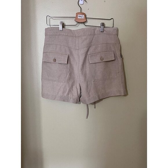 Gantos Linen Blend Drawstring  Shorts Medium Pockets lagenlook beachy boho resor - Picture 2 of 9